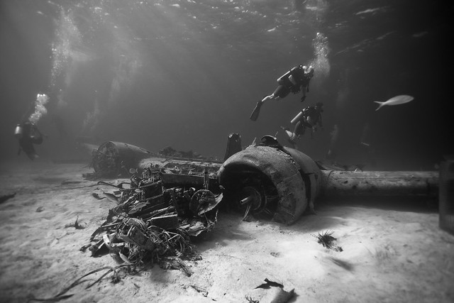 Red's Barron Plane Wreck - Crashed during drug smuggling near Norman's Cay Bahamas