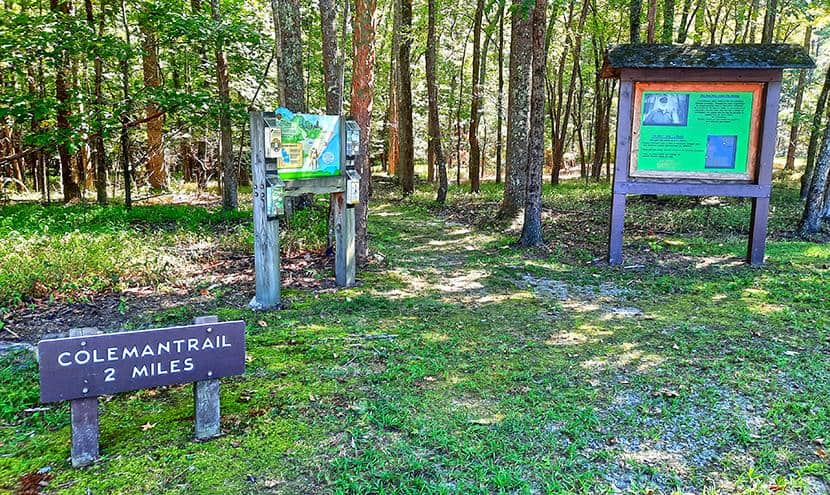 merchants millpond park north carolina us coleman trail sign
