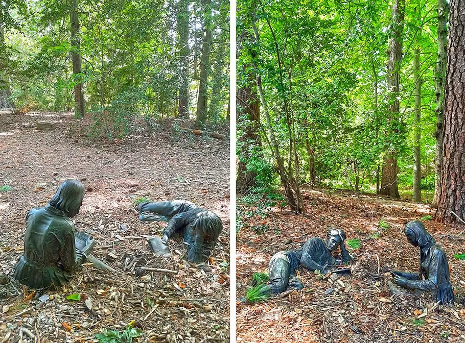 sunken garden williamsburg virginia us woodland sculptures
