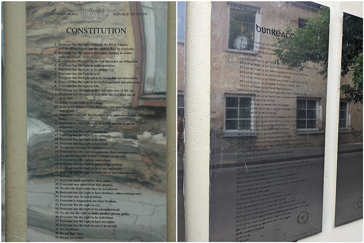 Uzupis Vilnius Constitution 2 languages